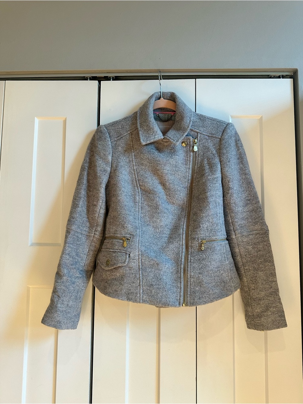 Banana Republic Gray Zip Wool Blend Jacket